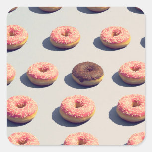 Doughnoten van een groep vierkante sticker