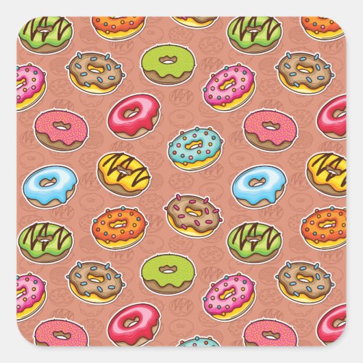 Doughnoten Vierkante Sticker (Voorkant)