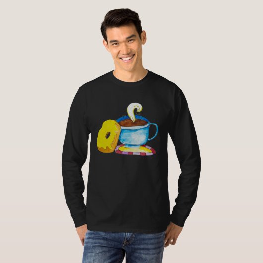 Doughnut and a Coffee Hand Drawn T-shirt (Voorkant volledig)