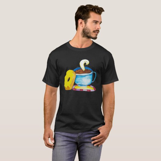 Doughnut and a Coffee Hand Drawn T-shirt (Voorkant volledig)