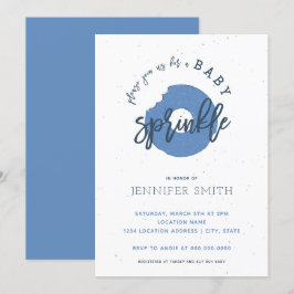Doughnut Baby Sprinkle Blue Boy Shower Kaart