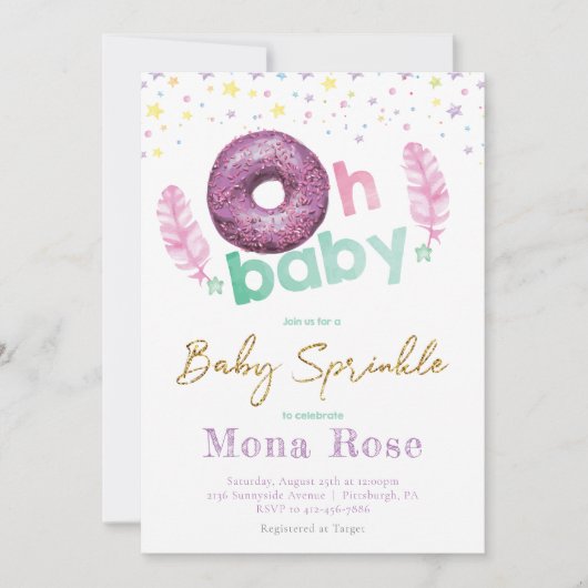 Doughnut Baby Sprinkle Kleurrijk Kaart (Voorkant)