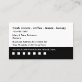 Doughnut Bakery Klantenloyaliteit Visitekaartjes (Achterkant)