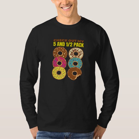 Doughnut Bekijk mijn 5 en 12 pakjes Doughnut Eati T-shirt (Voorkant)