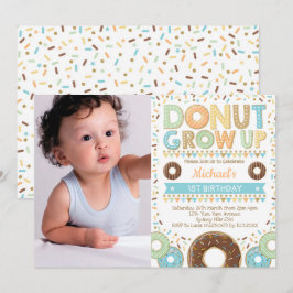 Doughnut Birthday Donut Party Sprinkles Uitnodigin Kaart