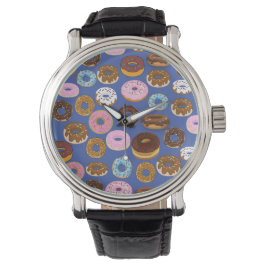 Doughnut Blue Design Watch Horloge