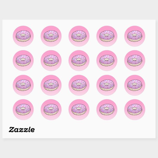 Doughnut Classic Round Sticker (Vel)