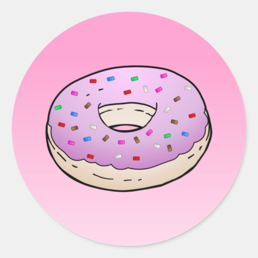 Doughnut Classic Round Sticker (Voorkant)