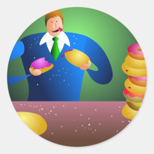 Doughnut Dave Ronde Sticker