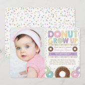 Doughnut Donut Grow op Invite Birthday Sprinkles Kaart (Voorkant / Achterkant)