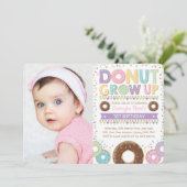 Doughnut Donut Grow op Invite Birthday Sprinkles Kaart (Staand voorkant)
