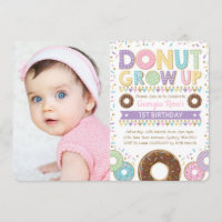 Doughnut Donut Grow op Invite Birthday Sprinkles