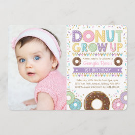 Doughnut Donut Grow op Invite Birthday Sprinkles Kaart