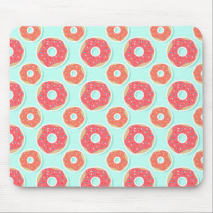 Doughnut Donut Pattern, Pink and Blue Muismat