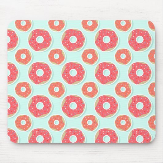 Doughnut Donut Pattern, Pink and Blue Muismat (Voorkant)