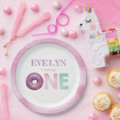 Doughnut First Birthday Personalized Papieren Bordje (Feest)