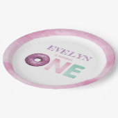 Doughnut First Birthday Personalized Papieren Bordje (Gekanteld)