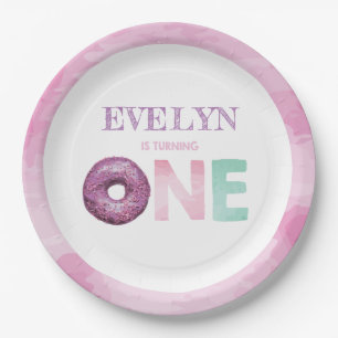 Doughnut First Birthday Personalized Papieren Bordje