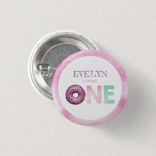 Doughnut First Birthday Ronde Button 3,2 Cm