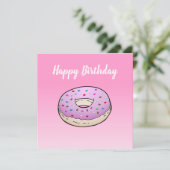 Doughnut Flat Greeting Birthday Kaart (Staand voorkant)