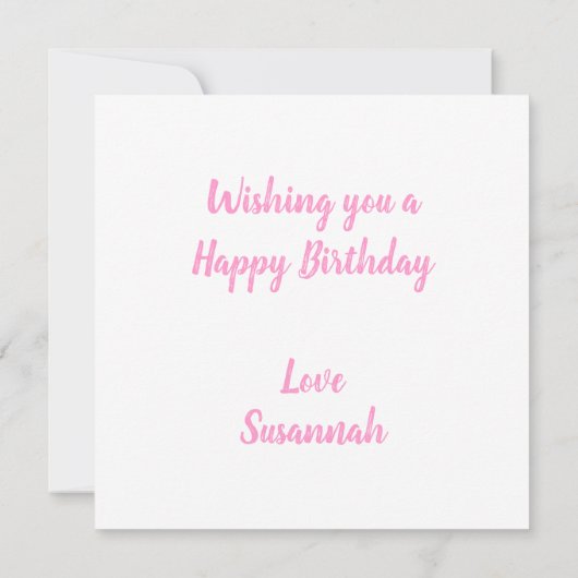 Doughnut Flat Greeting Birthday Kaart (Achterkant)