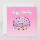 Doughnut Flat Greeting Birthday Kaart (Voorkant)