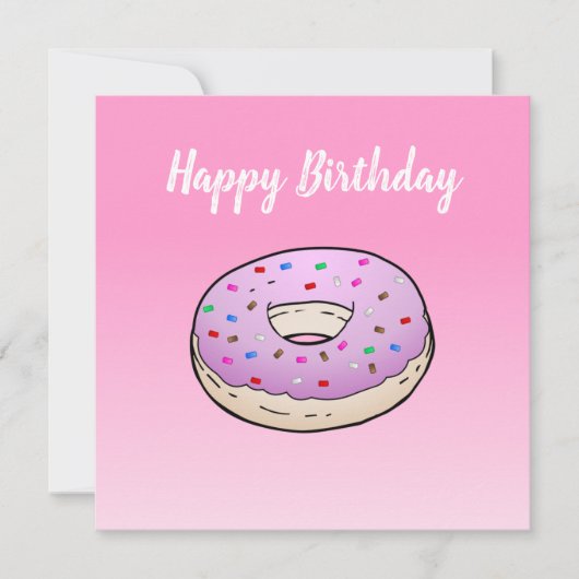Doughnut Flat Greeting Birthday Kaart (Voorkant)
