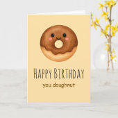Doughnut Folded Birthday Card  Kaart (Gele Bloem)