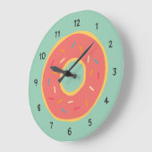 Doughnut Food Gedekte nummers Decorative Kitchen Grote Klok (Hoek)
