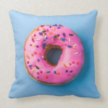 Doughnut foto blauw en roze modern design Kussen
