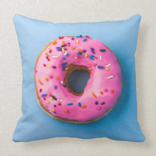 Doughnut foto blauw en roze modern design Kussen