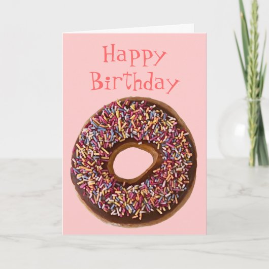 Doughnut Happy Birthday Wenskaart Kaart (Voorkant)