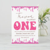 Doughnut illustratie zoet een verjaardag kaart (Staand voorkant)