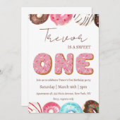 Doughnut illustratie zoet een verjaardag kaart (Voorkant / Achterkant)