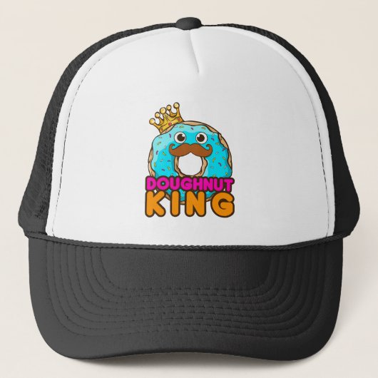 Doughnut King Donut Lover Mannen Boys Trucker Pet (Voorkant)