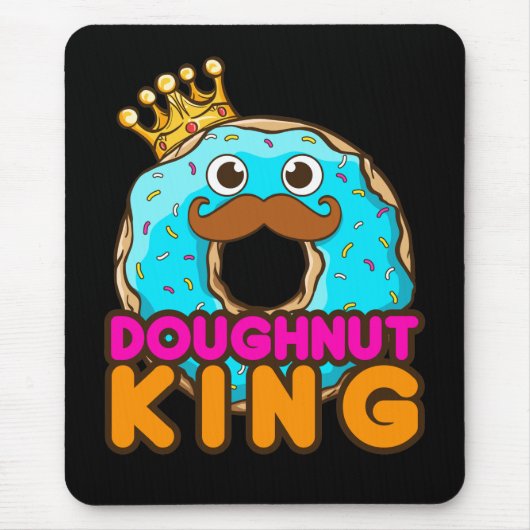 Doughnut King Donut Lover Mannen Muismat (Voorkant)
