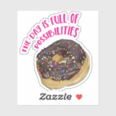 Doughnut met sprinkeldag vol mogelijkheden sticker (Vel)
