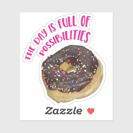 Doughnut met sprinkeldag vol mogelijkheden sticker (Vel)