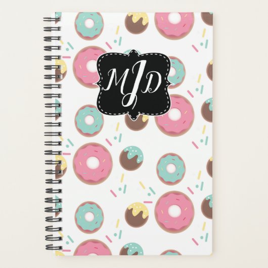 Doughnut Monogram Bakery Sprinkle Donut Planner (Voorkant)