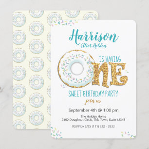 Doughnut One Sweet 1st Verjaardagsfeest Kaart