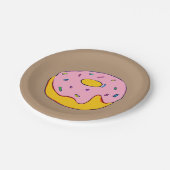 Doughnut roze ijsveeg papieren bordje (Gekanteld)