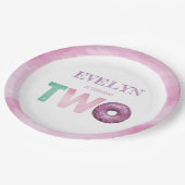 Doughnut Second Birthday Personalized Papieren Bordje (Gekanteld)