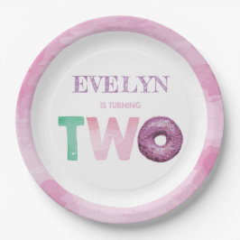 Doughnut Second Birthday Personalized Papieren Bordje