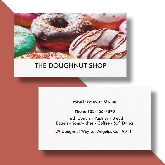 Doughnut Shop Afbeelding Business Visitekaartje