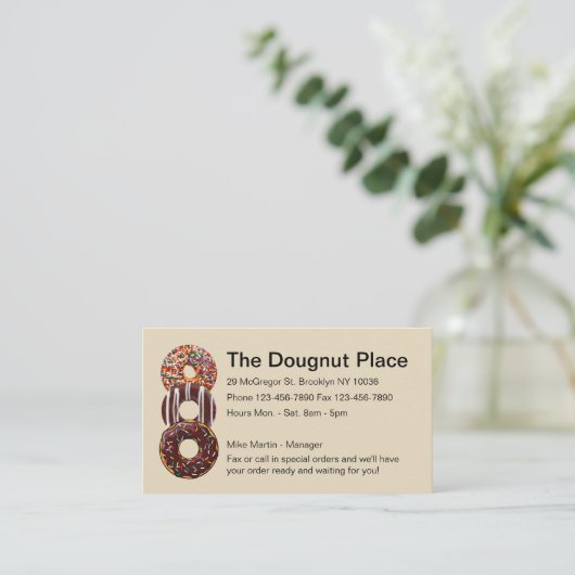 Doughnut Shop Design Visitekaartje (Staand voorkant)