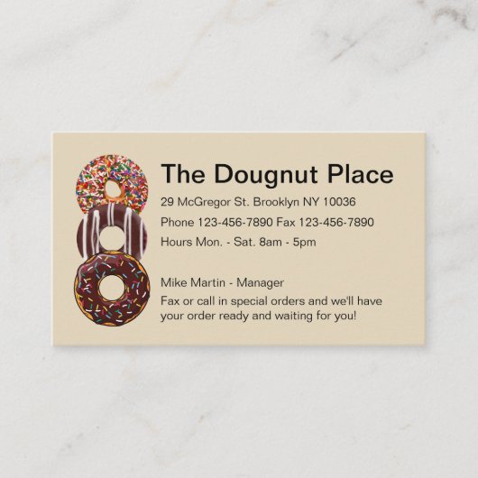 Doughnut Shop Design Visitekaartje (Voorkant)