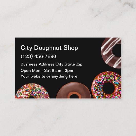 Doughnut Shop Modern Layout Visitekaartje (Voorkant)
