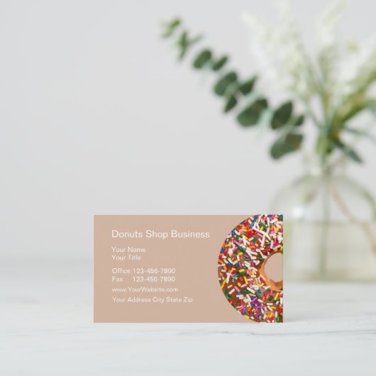 Doughnut Shop Visitekaartjes (Staand voorkant)