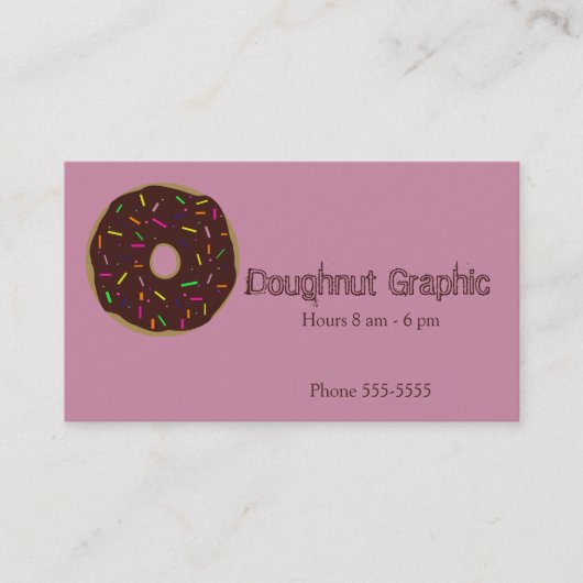 Doughnut Sprinkles Sweet Pink Chocolate Frosted Visitekaartje (Voorkant)