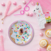 Doughnut strooit roze wit schattig papier bord (Feest)